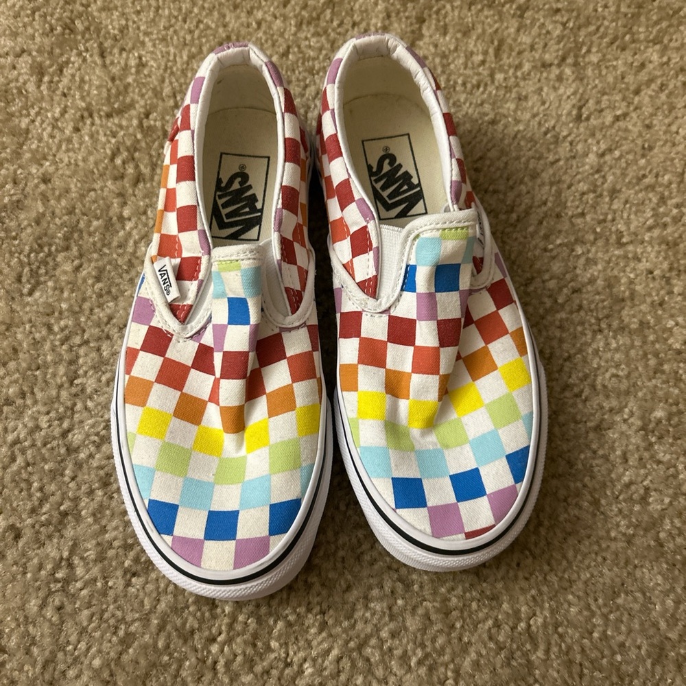 Rainbow Checkerboard Vans